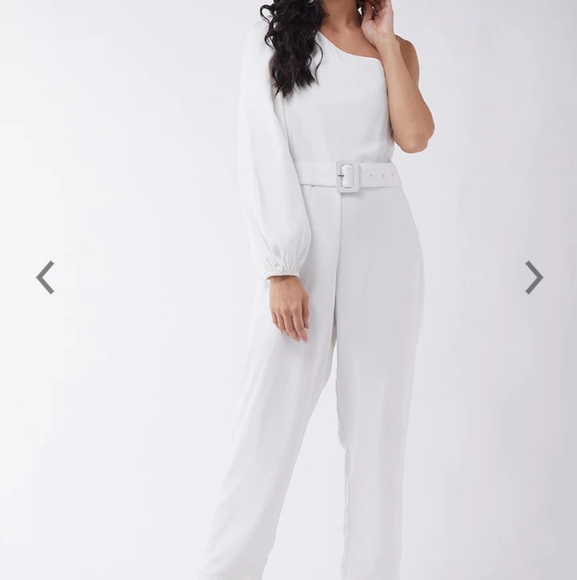 Magre Pants - Magre white solid Jumpsuit